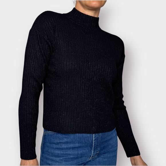 Vintage 90s Rena Rowen Black Mockneck Sweater - Picture 2 of 5